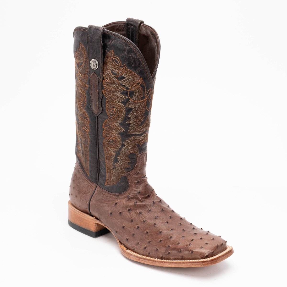 TANNER MARK MEN'S EXOTIC LEATHER Ostrich MD Kango Tabacco Cowboy Boots - Rancho Sementalvariable