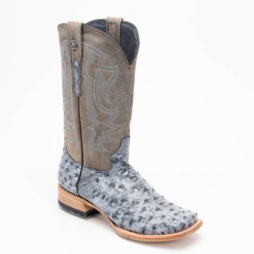 TANNER MARK MEN'S EXOTIC LEATHER Ostrich Rio Grande black Cowboy Boots EE - WIDE - Rancho Sementalvariable