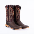 TANNER MARK MEN'S EXOTIC LEATHER Python Matte Brown Cowboy Boots - Rancho Sementalvariable