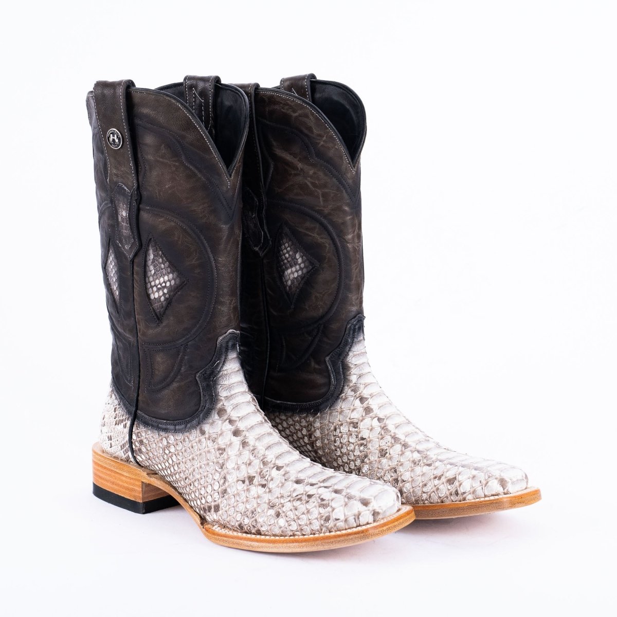 TANNER MARK MEN'S EXOTIC LEATHER Python Molorus Backcut Natural Cowboy Boots SPECIAL EDITION - Rancho Sementalvariable