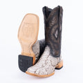 TANNER MARK MEN'S EXOTIC LEATHER Python Molorus Backcut Natural Cowboy Boots SPECIAL EDITION - Rancho Sementalvariable