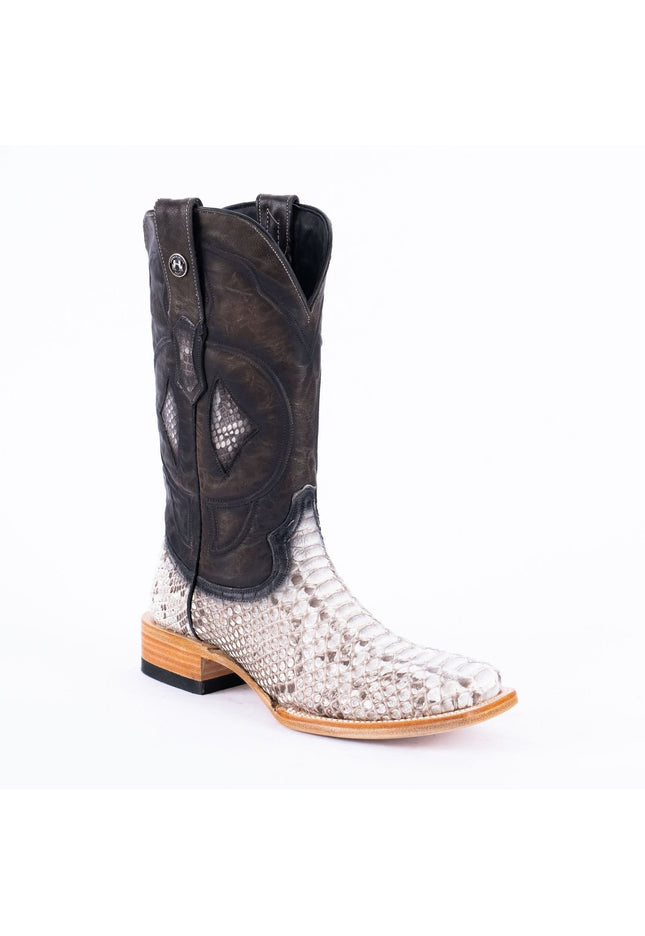 TANNER MARK MEN'S EXOTIC LEATHER Python Molorus Backcut Natural Cowboy Boots SPECIAL EDITION - Rancho Sementalvariable