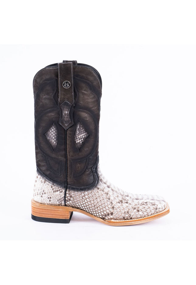 TANNER MARK MEN'S EXOTIC LEATHER Python Molorus Backcut Natural Cowboy Boots SPECIAL EDITION - Rancho Sementalvariable