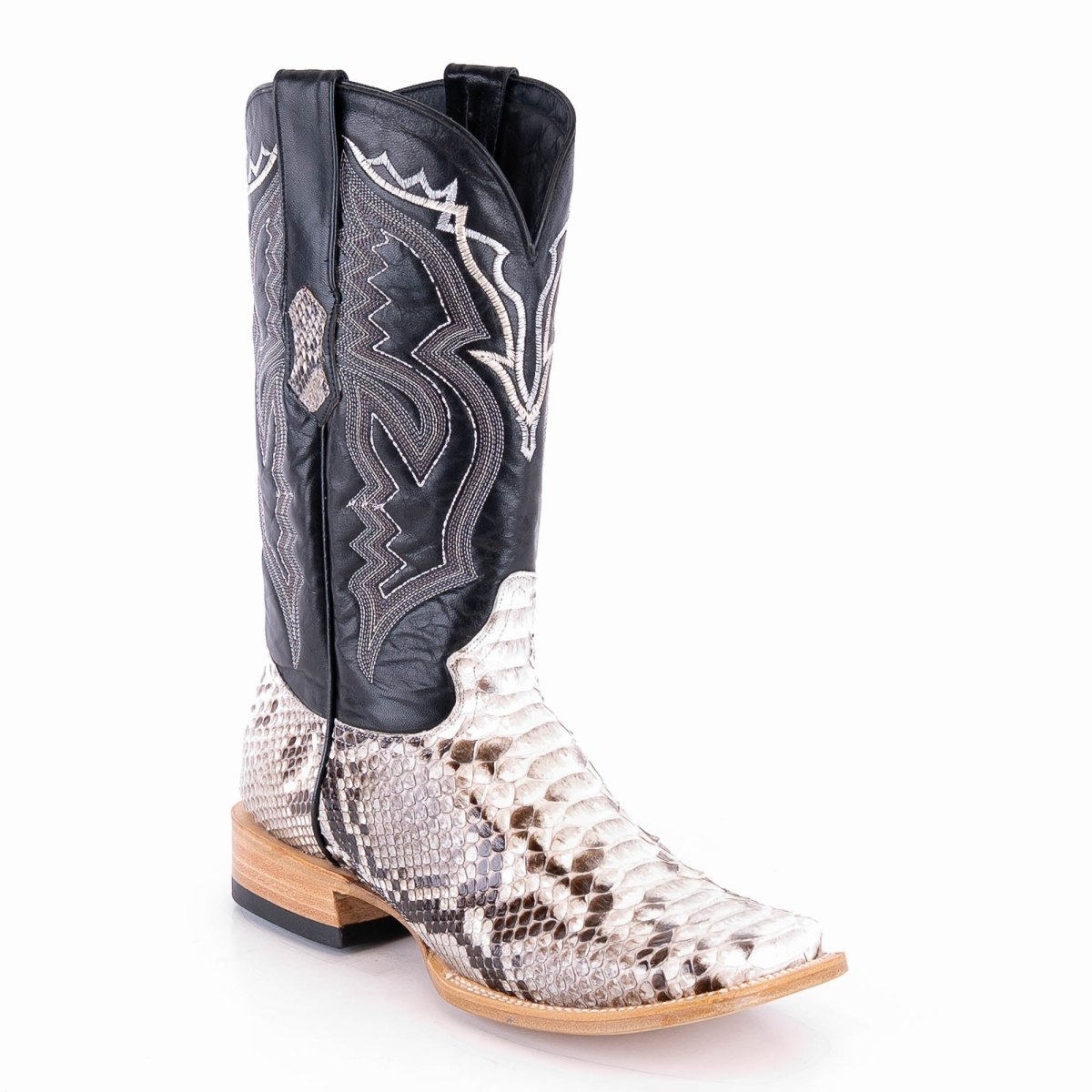 TANNER MARK MEN'S EXOTIC LEATHER Python Natural Cowboy Boots EE - WIDE - Rancho Sementalvariable