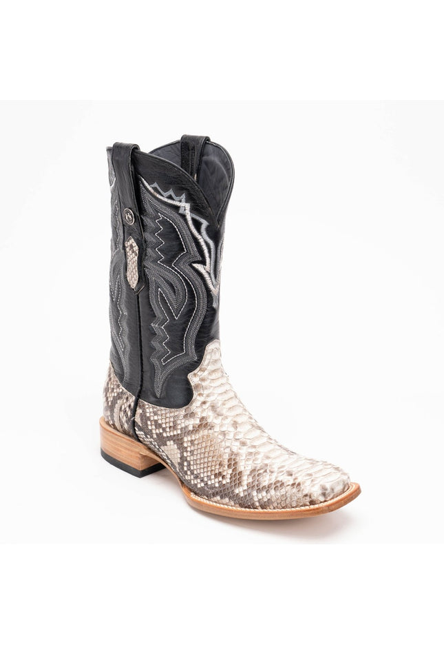TANNER MARK MEN'S EXOTIC LEATHER Python Natural Cowboy Boots - Rancho Sementalvariable