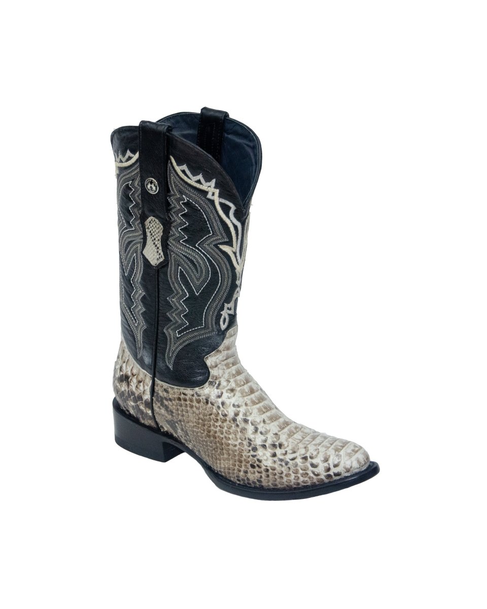 TANNER MARK MEN'S EXOTIC LEATHER Python Natural Cowboy Boots - Rancho Sementalvariable