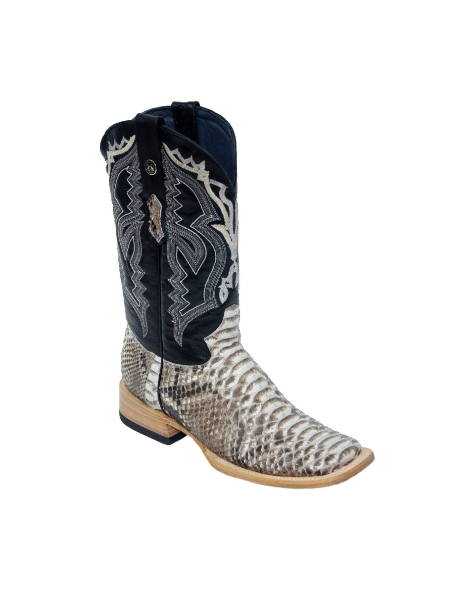 TANNER MARK MEN'S EXOTIC LEATHER Python Natural Cowboy Boots EE