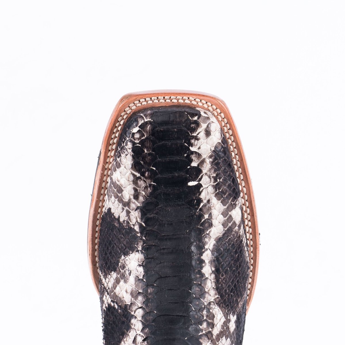 TANNER MARK MEN'S EXOTIC LEATHER Python Satin Slate Cowboy Boots