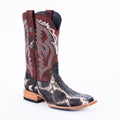 TANNER MARK MEN'S EXOTIC LEATHER Python Satin Slate Cowboy Boots - Rancho Sementalvariable