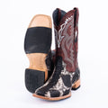 TANNER MARK MEN'S EXOTIC LEATHER Python Satin Slate Cowboy Boots - Rancho Sementalvariable