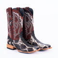 TANNER MARK MEN'S EXOTIC LEATHER Python Satin Slate Cowboy Boots - Rancho Sementalvariable