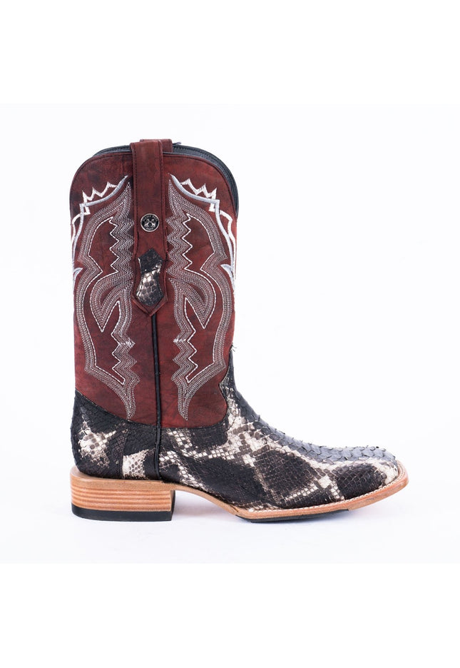 TANNER MARK MEN'S EXOTIC LEATHER Python Satin Slate Cowboy Boots - Rancho Sementalvariable