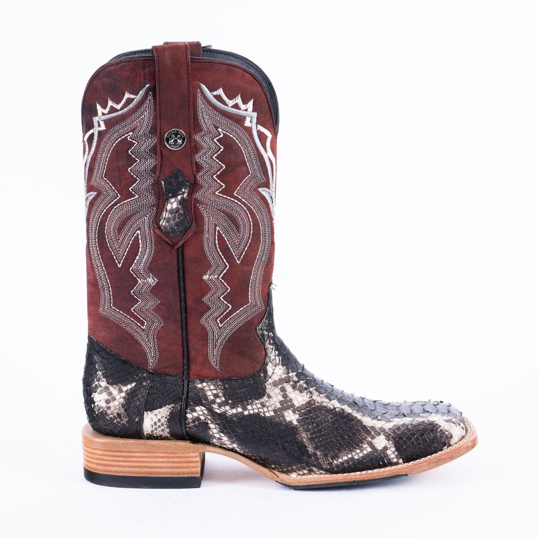 TANNER MARK MEN'S EXOTIC LEATHER Python Satin Slate Cowboy Boots - Rancho Sementalvariable