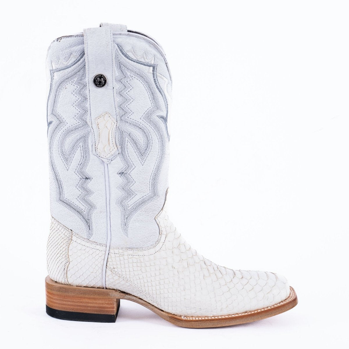 TANNER MARK MEN'S EXOTIC LEATHER Python White Cowboy Boots - Rancho Sementalvariable