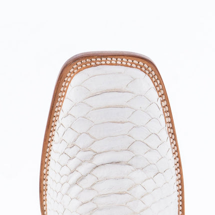 TANNER MARK MEN'S EXOTIC LEATHER Python White Cowboy Boots - Rancho Sementalvariable