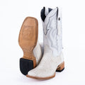 TANNER MARK MEN'S EXOTIC LEATHER Python White Cowboy Boots - Rancho Sementalvariable