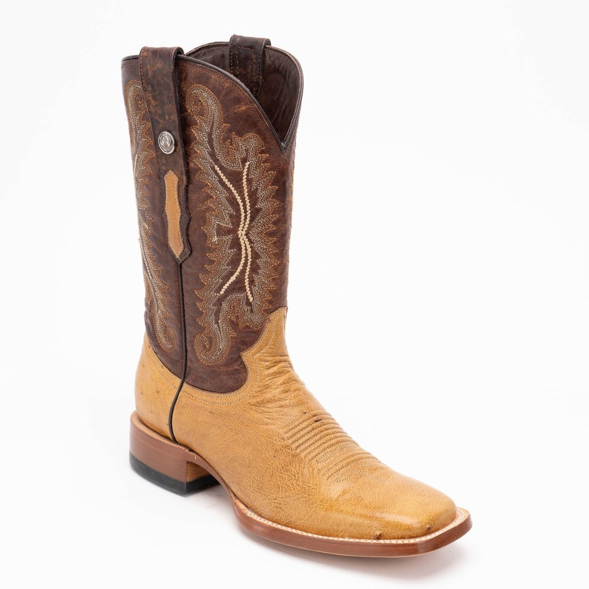 TANNER MARK MEN'S EXOTIC LEATHER Smooth Ostrich MD Antique Cowboy Boots - Rancho Sementalvariable