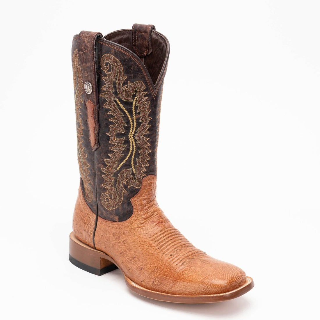 TANNER MARK MEN'S EXOTIC LEATHER Smooth Ostrich MD Brandy Cowboy Boots - Rancho Sementalvariable