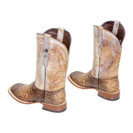 TANNER MARK MEN'S Hand Tooled Horseshoe Mocha / Everest Honey Top Triple Stitch - Rancho Sementalvariable