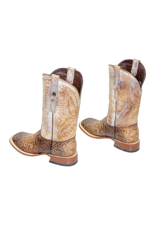 TANNER MARK MEN'S Hand Tooled Horseshoe Mocha / Everest Honey Top Triple Stitch - Rancho Sementalvariable