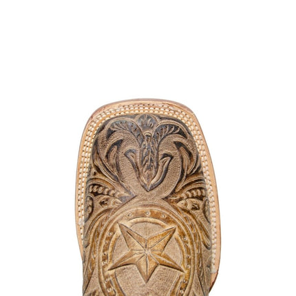 TANNER MARK MEN'S Hand Tooled Horseshoe Mocha / Everest Honey Top Triple Stitch - Rancho Sementalvariable