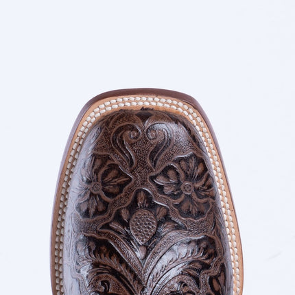 TANNER MARK MEN’S HandTooled Brown Print Western Boots - Rancho Sementalvariable