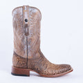 TANNER MARK MEN'S HandTooled Horseshoe Mocha Western Boots - Rancho Sementalvariable