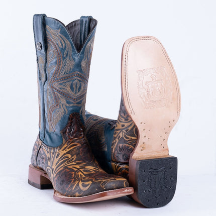 TANNER MARK MEN'S HandTooled Jungle Orix Western Boots - Rancho Sementalvariable