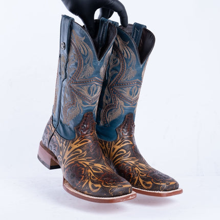 TANNER MARK MEN'S HandTooled Jungle Orix Western Boots - Rancho Sementalvariable