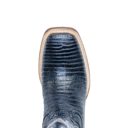 TANNER MARK MEN’S Lizard Classic Black Western Boots Whit Marble Black Top - Rancho Sementalvariable