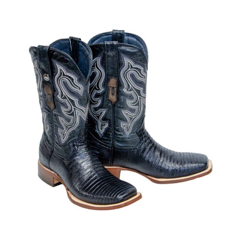 TANNER MARK MEN’S Lizard Classic Black Western Boots Whit Marble Black Top - Rancho Sementalvariable