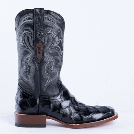 TANNER MARK MEN’S Monster Fish Black Print Western Boots - Rancho Sementalvariable