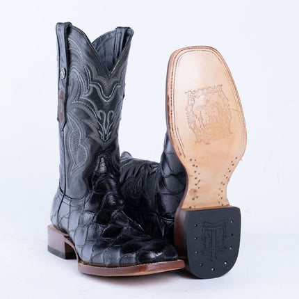TANNER MARK MEN’S Monster Fish Black Print Western Boots - Rancho Sementalvariable