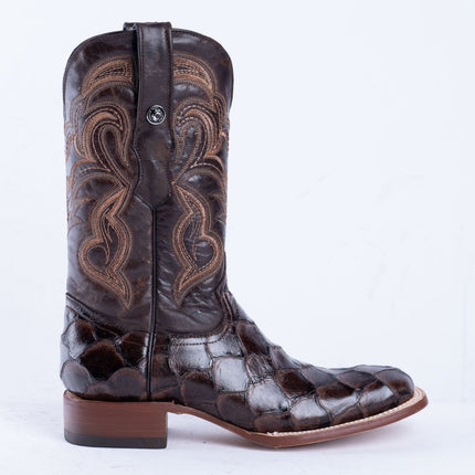 TANNER MARK MEN’S Monster Fish Brown Print Western Boots - Rancho Sementalvariable