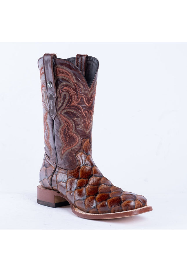 TANNER MARK MEN’S Monster Fish Cognac Print Western Boots - Rancho Sementalvariable