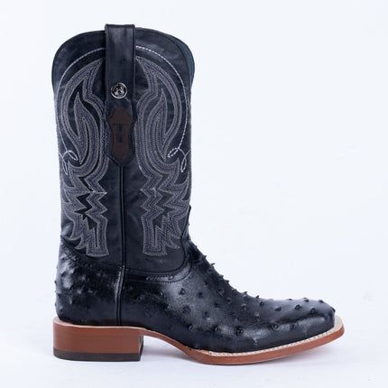 TANNER MARK MEN’S Ostrich Black Print Western Boots - Rancho Sementalvariable