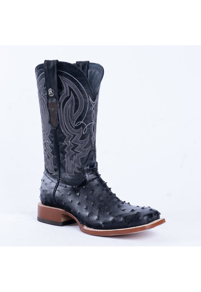 TANNER MARK MEN’S Ostrich Black Print Western Boots - Rancho Sementalvariable