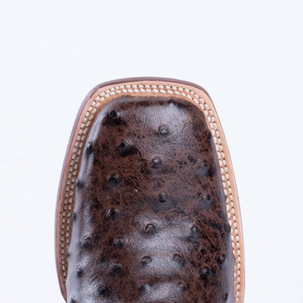 TANNER MARK MEN’S Ostrich Brown Print Western Boots - Rancho Sementalvariable