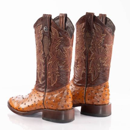 TANNER MARK Men's Ostrich Cognac Print Rooper Boots - Rancho Sementalvariable