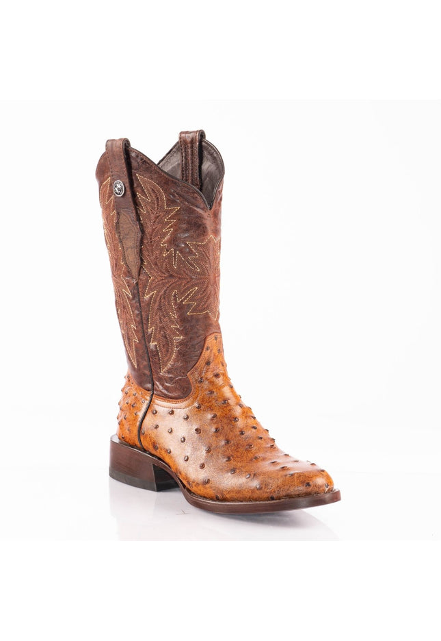 TANNER MARK Men's Ostrich Cognac Print Rooper Boots - Rancho Sementalvariable