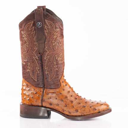 TANNER MARK Men's Ostrich Cognac Print Rooper Boots - Rancho Sementalvariable