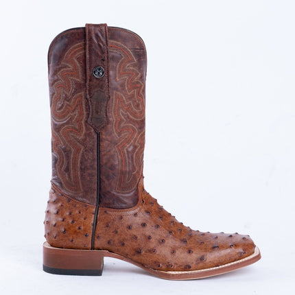 TANNER MARK MEN’S Ostrich Cognac Print Western Boots - Rancho Sementalvariable