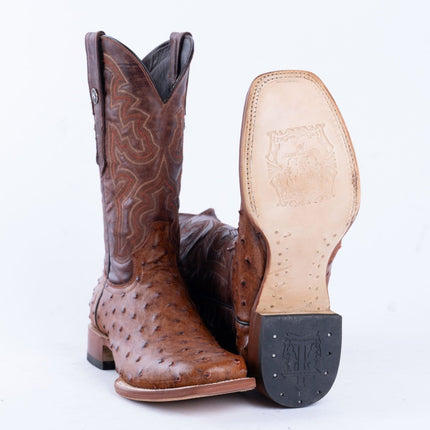 TANNER MARK MEN’S Ostrich Cognac Print Western Boots - Rancho Sementalvariable