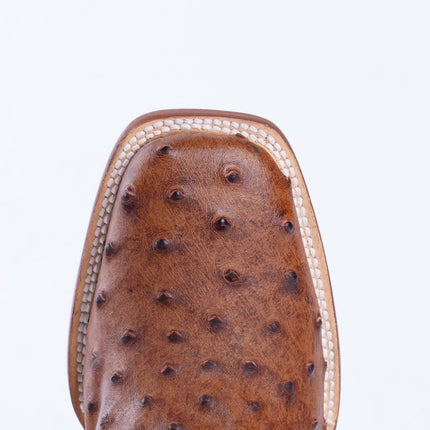TANNER MARK MEN’S Ostrich Cognac Print Western Boots - Rancho Sementalvariable