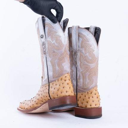 TANNER MARK MEN’S Ostrich Rustic Orix Print Western Boots - Rancho Sementalvariable