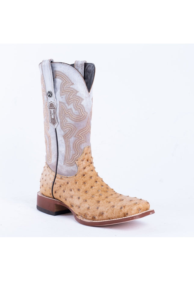TANNER MARK MEN’S Ostrich Rustic Orix Print Western Boots - Rancho Sementalvariable
