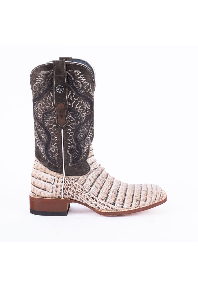 TANNER MARK MEN'S Print Caiman Belly Natural Cowboy Boots - Rancho Sementalvariable