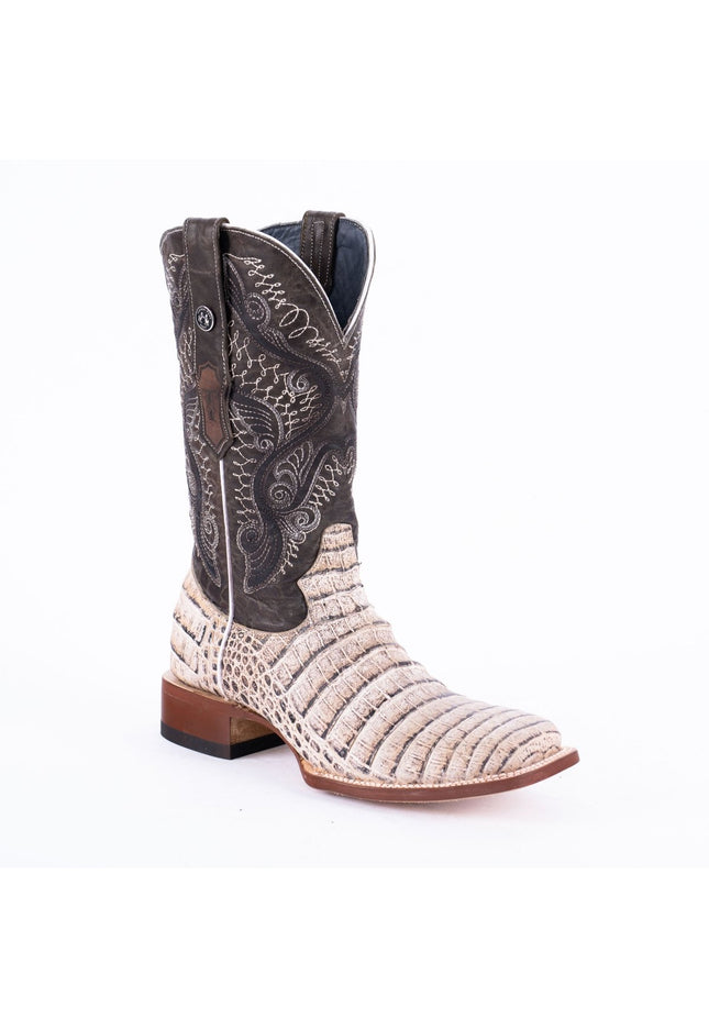 TANNER MARK MEN'S Print Caiman Belly Natural Cowboy Boots - Rancho Sementalvariable