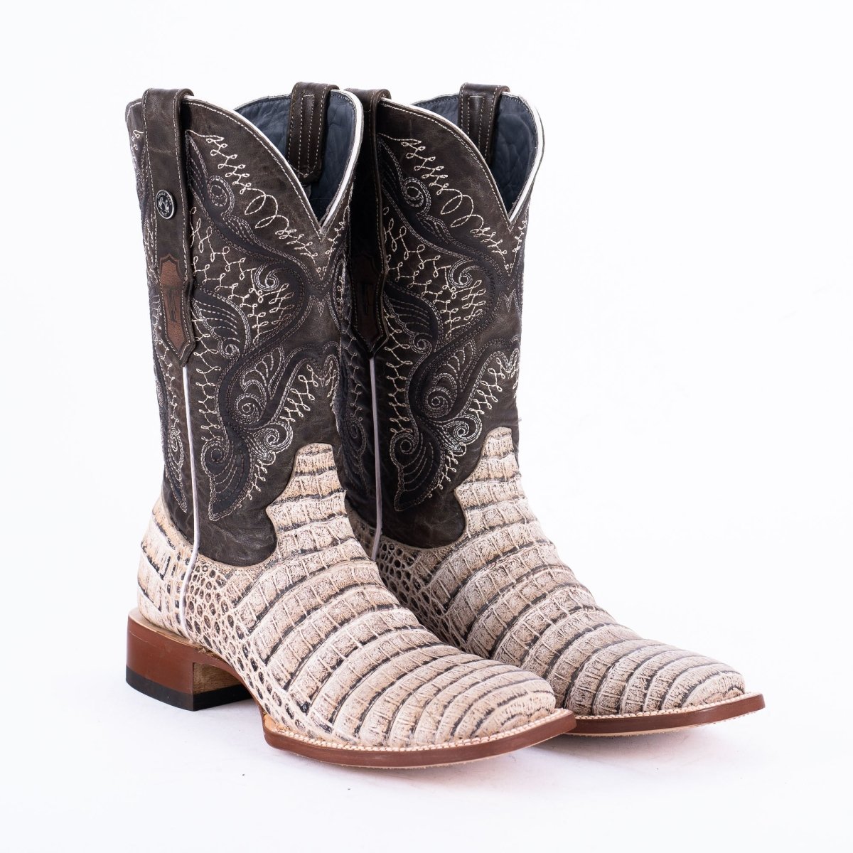 TANNER MARK MEN'S Print Caiman Belly Natural Cowboy Boots - Rancho Sementalvariable