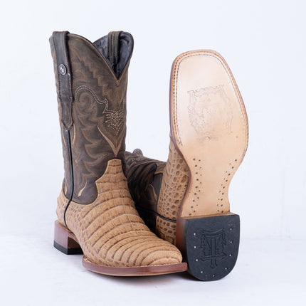 TANNER MARK MEN'S Print Croc Belly MD Antique Cowboy Boots - Rancho Sementalvariable